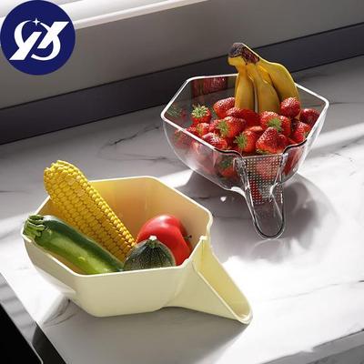 Cesta de drenaje multifuncional con asa, gran capacidad, apta para uso alimentario, libre de BPA, colador de cocina, escurridor de alimentos, enjuagador de frutas