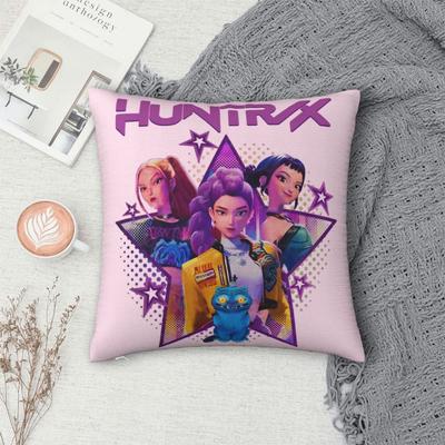 Μπάντα Κορίτσια Huntrix Kpop Κυνηγοί Δαιμόνων Εκτύπωση Μαξιλαροθήκη Πολυεστερική Διακοσμητική Κάλυψη Μαξιλαριού Κάλυψη Μαξιλαροθήκης Αυτοκινήτου