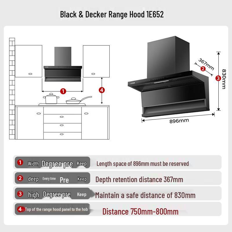 Best Vatti E652 Inverter Top-Side Suction Range Hood CN plug (adapter included)