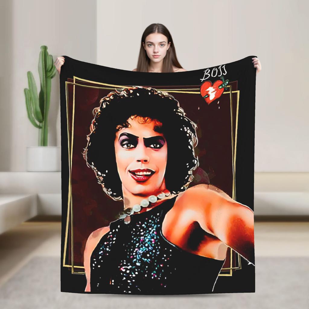 Frank N Furter Horror Movie Blanket The Rocky Horror Picture Show Flannel Warm Throw Blanket For Bedding Lounge Autumn/Winter