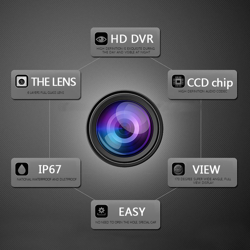 Andoid radio multimedia player Car Rear View Camera 8 LED Night Vision Reversing Auto Parking Monitor CCD Waterproof HD Video