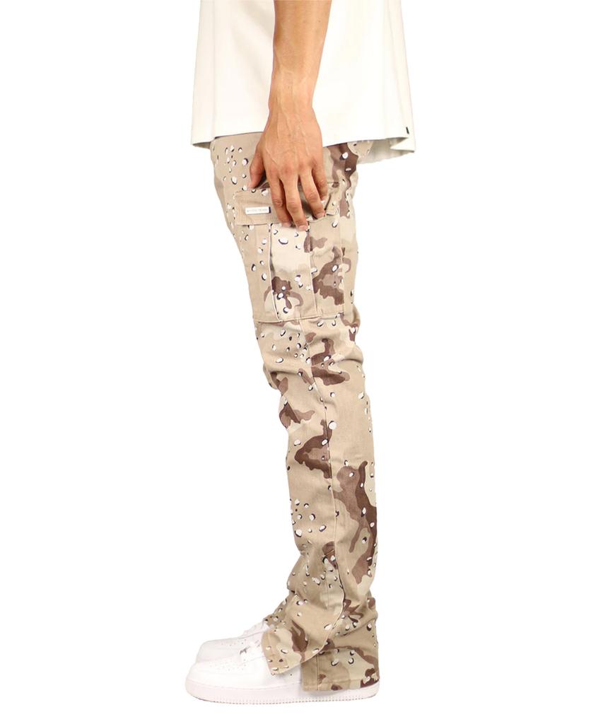 Haipeodenim Desert Camo Flare Cargo Pants