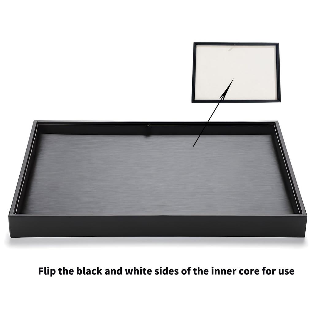 Stackable Black Jewelry Display Tray Elegant Black PU Jewelry Display Tray For Storing Rings And Necklaces Adornment