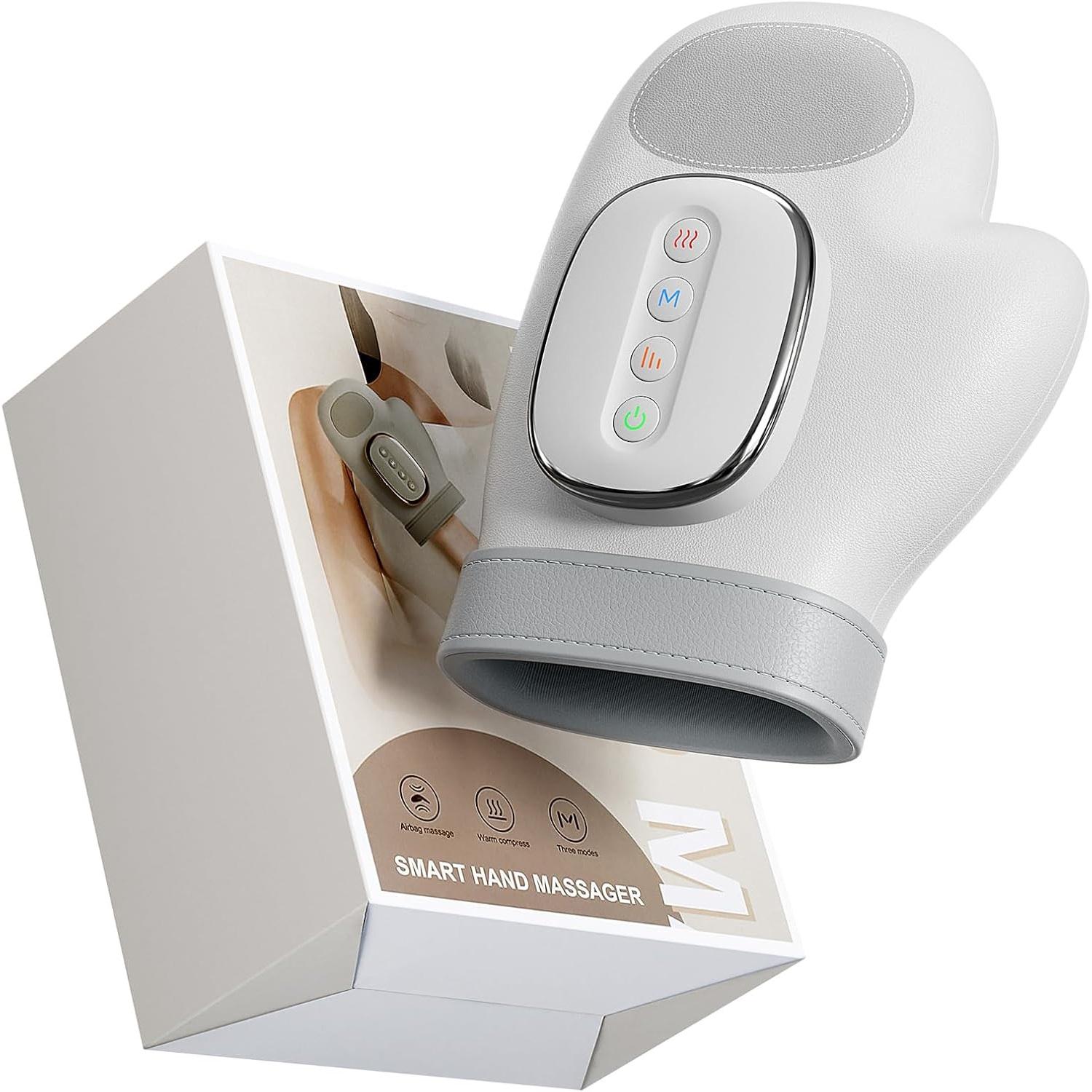 

Электрический массажер для рук с подогревом и компрессией воздушной подушки беспроводной портативный массажер-перчатка уникальный полностью обернутый расслабляющий подарок для пальцев Type-C белый