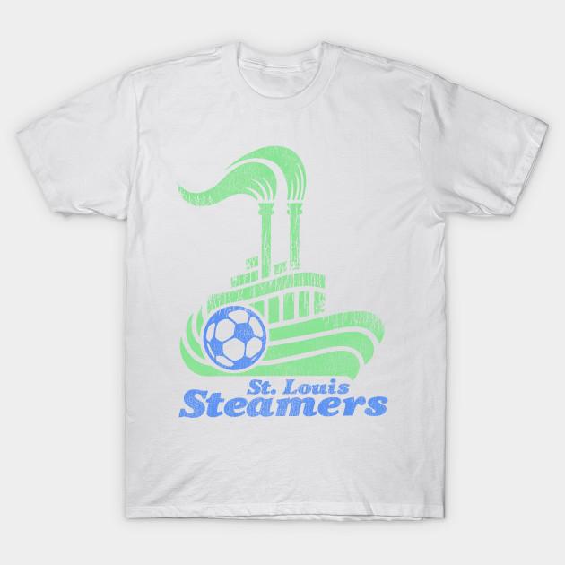Мужская черная футболка с принтом St Louis Steamers Винтажная 80-х Несуществующая футбольная команда Печать на термотрансферной бумаге без вырезания Хлопковая футболка 3XL