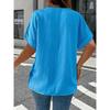 T-shirt Casual da Donna Taglie Forti Casual Colore Unico Bottoni Scollo a V Elegante Colore Unico Manica Corta Abbottonata Moda Quattro Stagioni Nuovo
