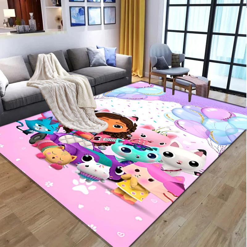 Gabby's Dollhouse Pattern Rug, Indoor/Outdoor Mat, for Picnic, Gameroom, Bedroom, Office, Living Room, Home Decor Carpet, Birthday Gift