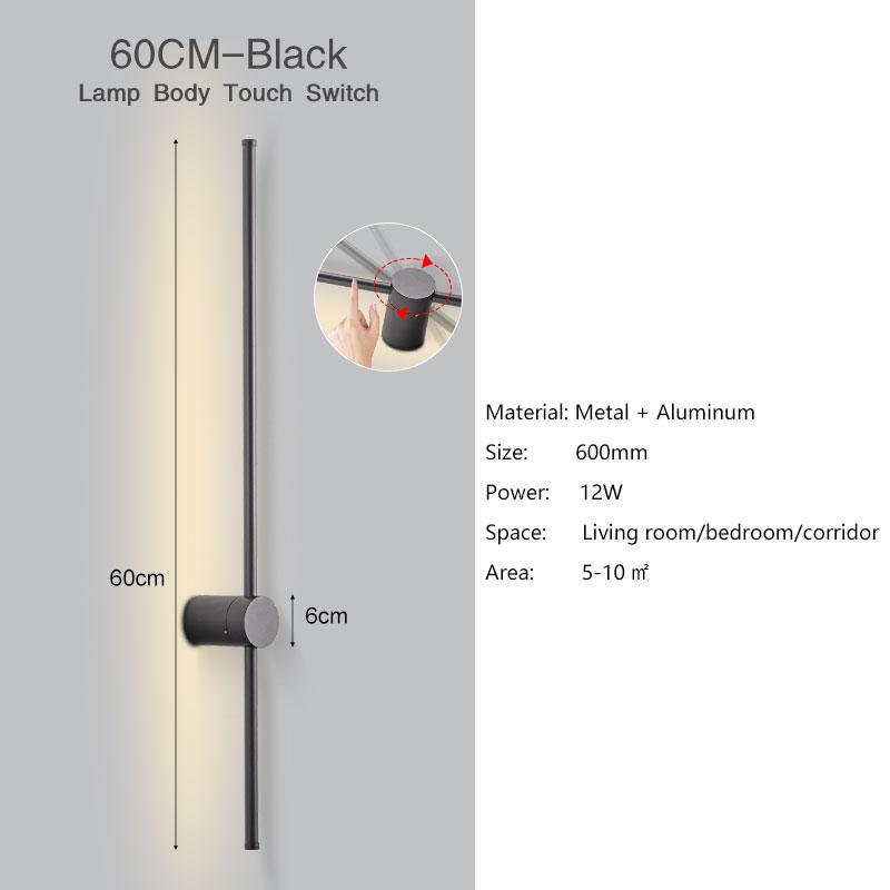 Indoor Touch Switch Dimmable LED Wall Lights for Living Room Bedroom 360° Rotatable Dimming Wall Lamps Wall Sconce Black White
