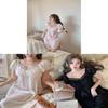 Palace Style Mesh Nightdress For Women With Builtin Bra Summer Short Sleeve Home Wear
