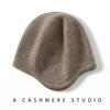 Cashmere knitted cold hat women's autumn and winter warm ear protection solid color wool hat showing face small versatile fashion hat