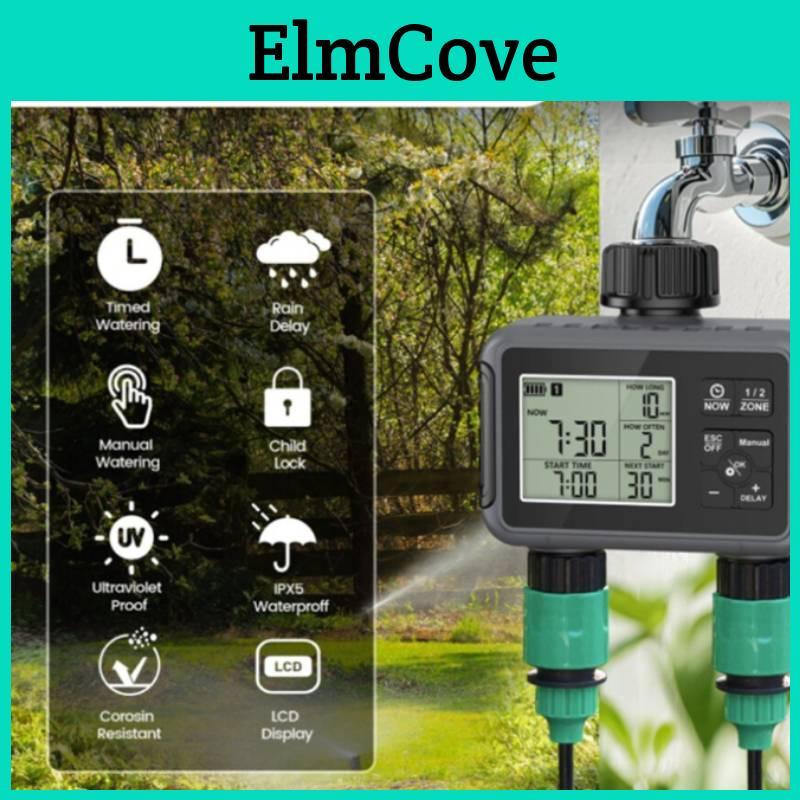 Garden Irrigation Controller With Dual Water Valve And Smart Timing For Home Garden And Lawn Care