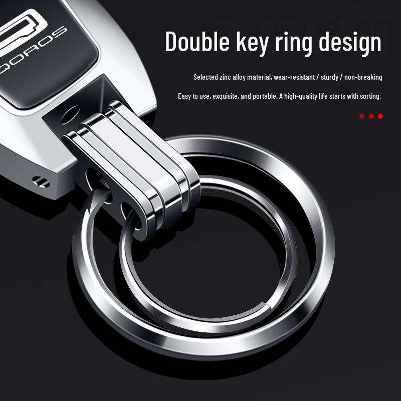 Zinc Alloy Keychain Pendant for Qoros 3, 5, and 7 - Car Accessories and Anti-Lost Keyring