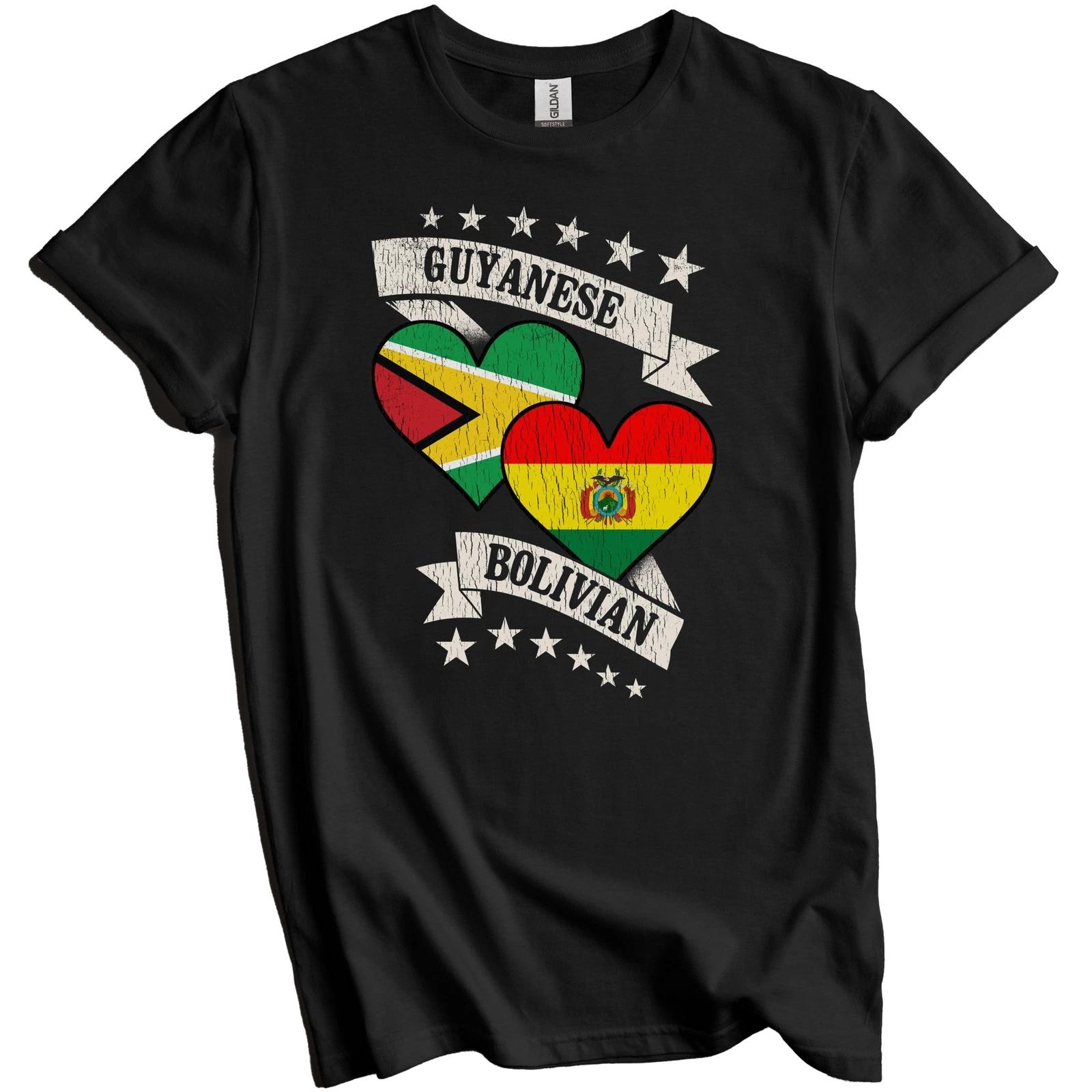 Guyanese Bolivian Heart Flags Guyana Bolivia T-Shirt XL