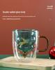 Festive Heat-Resistant Double-Layer Glass Cup - Perfect for Milk or Coffee