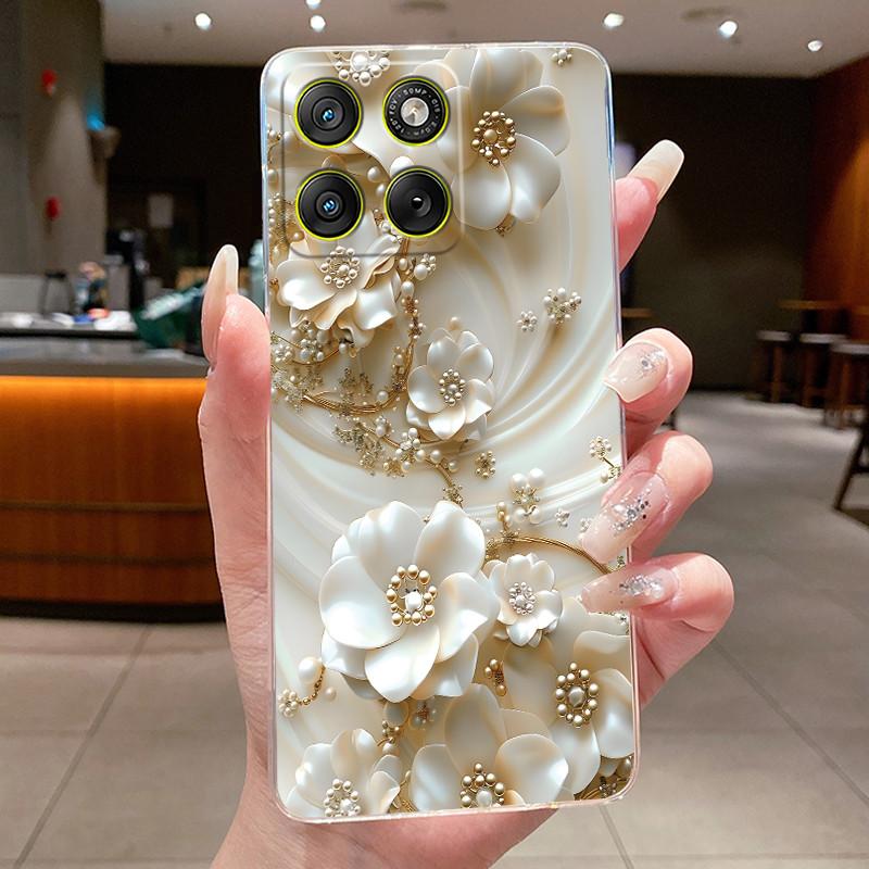 Case For Motorola Edge 70 5G Casing XT2601-2 XT2603-2 Fashion Butterfly Flower Transparent Cover For Motorola Edge 70 Phone Case