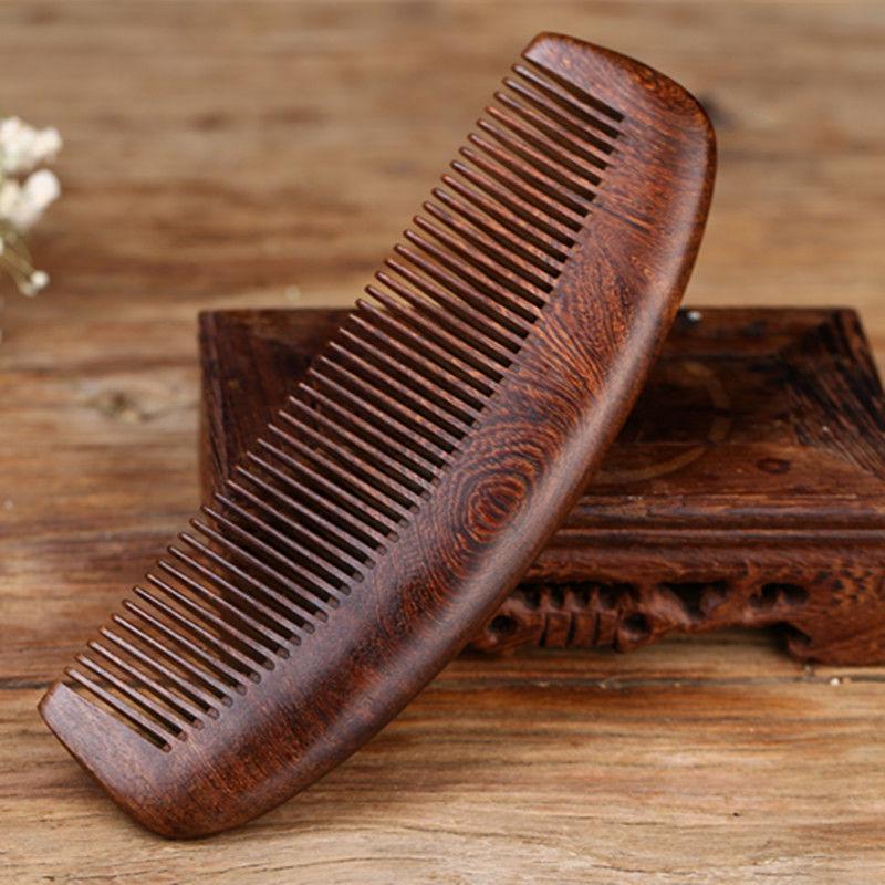 Green Sandalwood Long Handle Comb for Straight & Curly Hair - Traditional Wooden Craft Gift