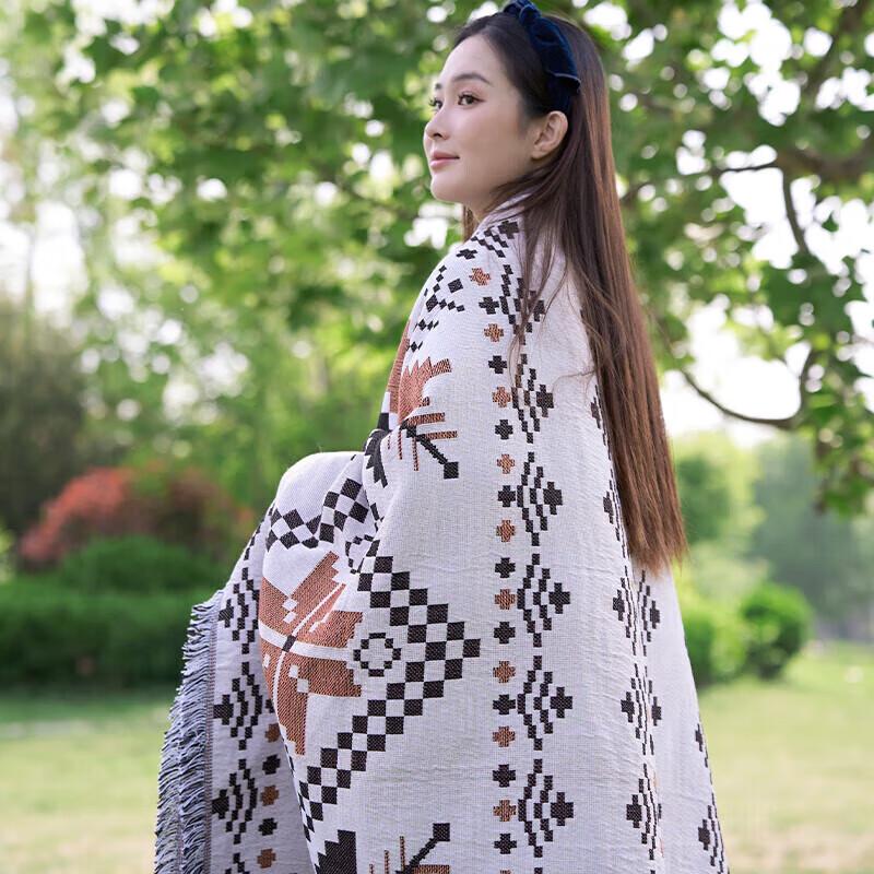 Suncojia Ethnic Style Tassel Picnic & Camping Blanket