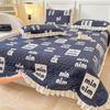 Thick Warm Milk Coral Fleece Bedding Set Floral Bedspread Quilt Cover Lace Trim Home