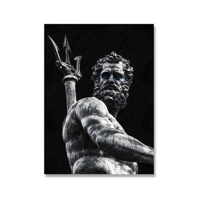 Schwarz-weiße Marmorskulptur, Kunstdrucke, Crying David, Leinwand, klassische Malerei, Wandposter, Bild für Heimdekoration, kein Rahmen