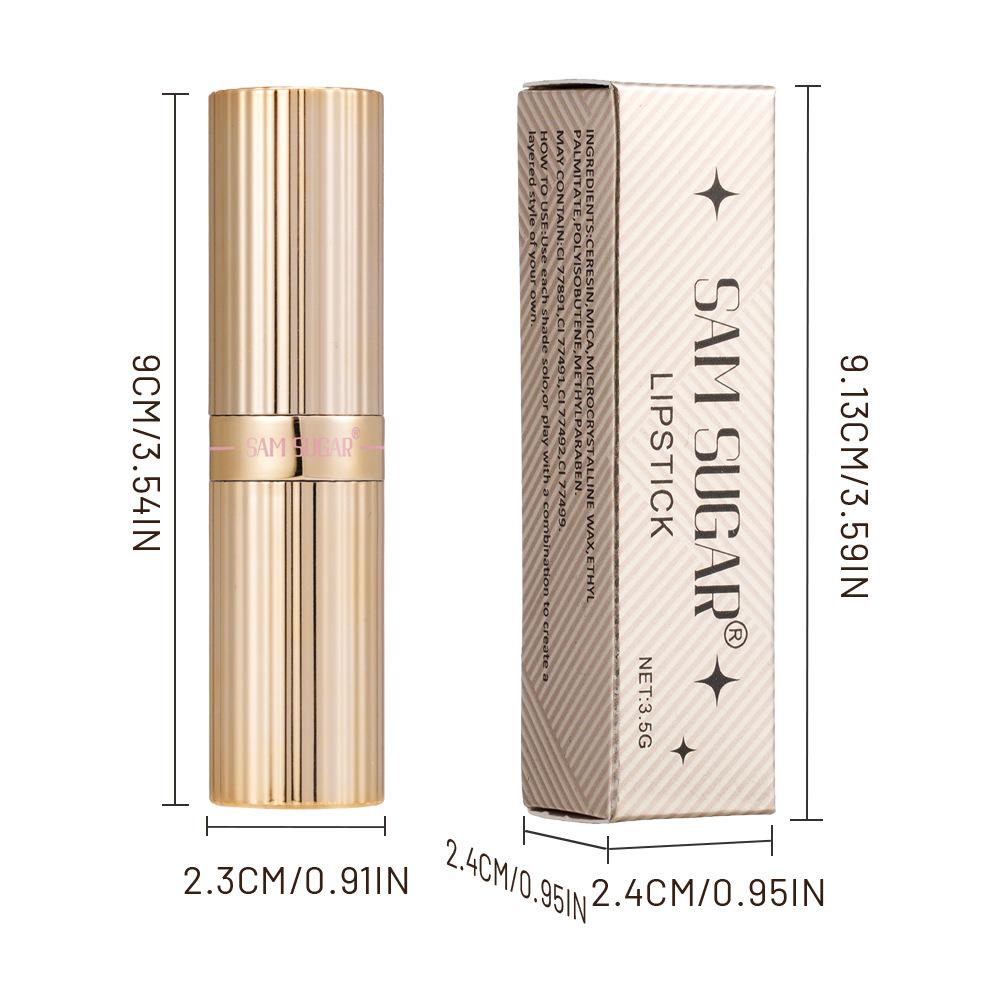 Shiny Metal Glitter Lipstick SAM SUGAR Pearlescent Lustre Velvet Lip Balm Non Grainy Hydrating Long Lasting Shimmery Lips Cosmetics for Women