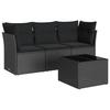 VidaXL Salon de jardin 4 pcs avec coussins noir résine tressée 3217215