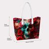 Gothic Skull Floral Print Tote Bag for Daily Use