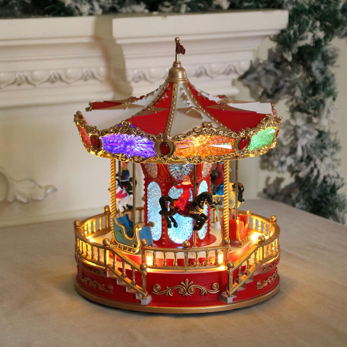 Saint Luminous Christmas Carousel Music Box