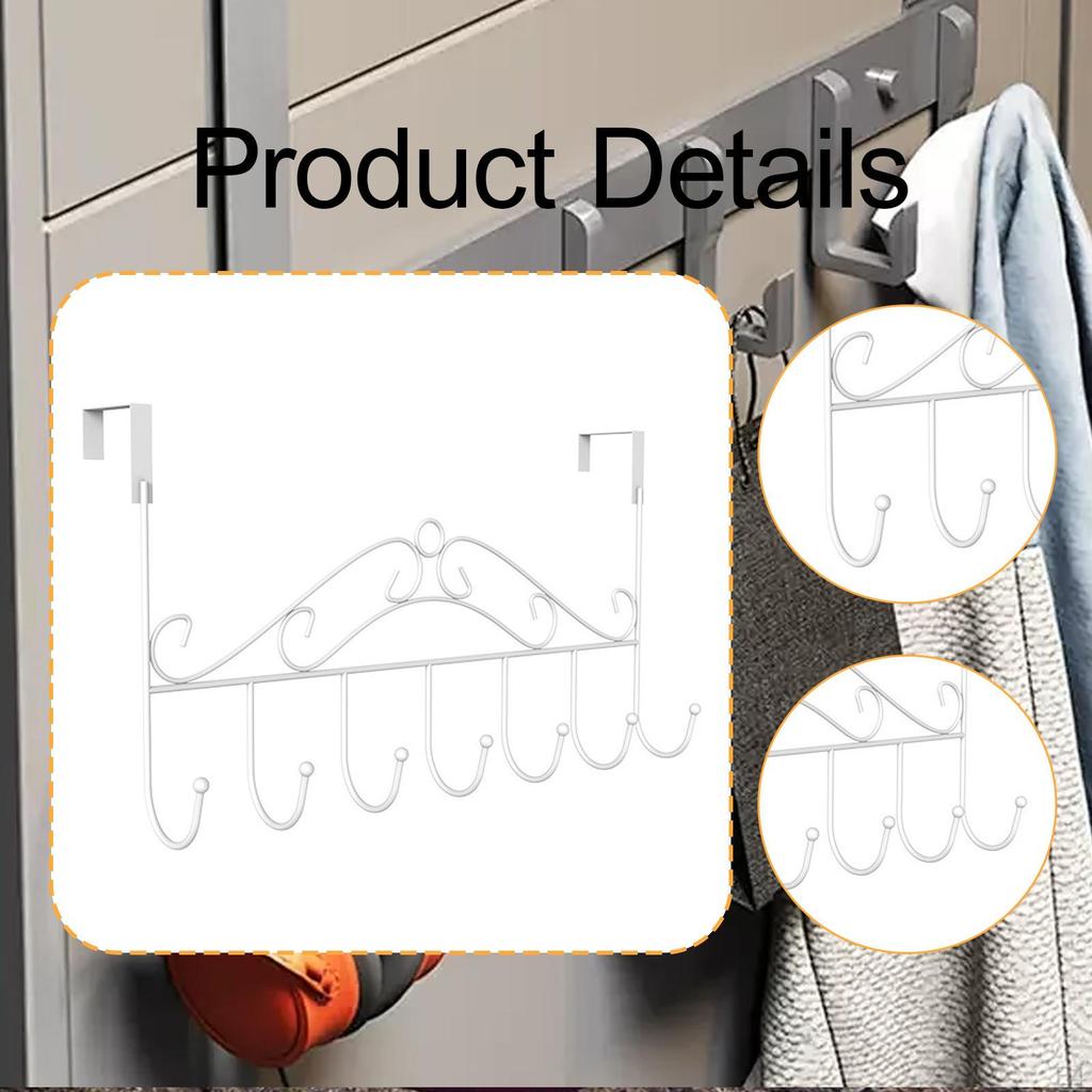 over The Door Hooks 7 Bathroom Accessories Storage Hanger Hook Coat for Hanging
