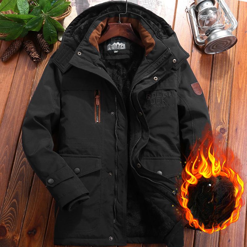 Autumn and Winter Long Men's Outdoor Leisure Loose Padded Coat with Thick Warm Padded Coat