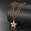 Trendy Clear Zircon Star Pendant Necklaces for Women Stainless Steel Double Chains Necklace Jewelry 2026 Mother's Gift New