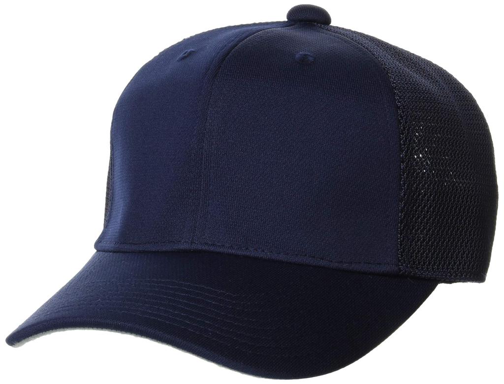 SSK Baseball Navy Free Size Junior/Kids' Square-Brim, 6-Sided Half-Mesh Cap, BC074J, (70), (Japan)