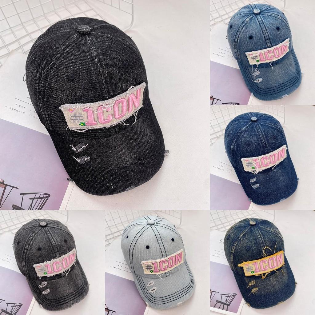 Denim Retro Washed Baseball Cap With Letter Embroidery Design For Use Outdoor