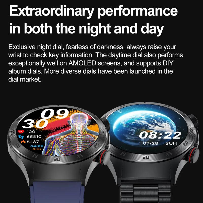 2025 New Non-Invasive Laser Treatment Three High Smart Watch Sapphire Screen Blood Fat Uric Acid ECG Health Diagnosis Smartwatch
