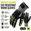 1 Pair Cut Resistant Fiber Safety Work Gloves Rubber Guard Anti Slip Gloves  Construction Work