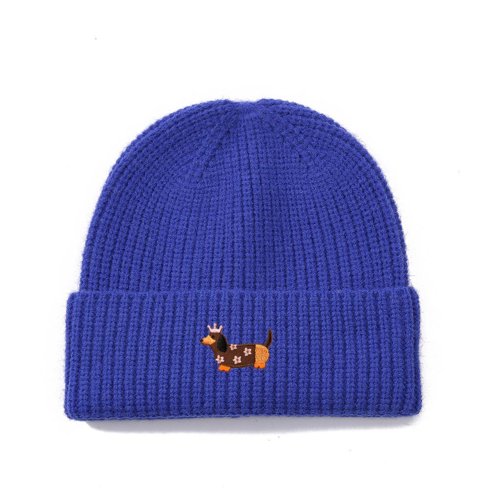 Solid color knitted hat for winter windproof and warm women's woolen hat, versatile dome hat