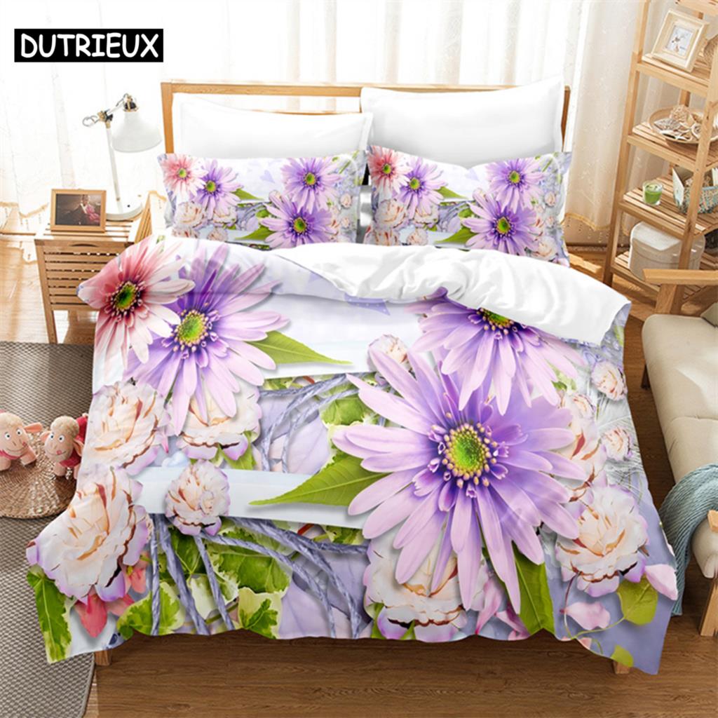 Daisy Queen Bedding Set Duvet Cover Set Kids Bedding Digital Printing Bed Linen King Size Duvet Cover Set Bedding Set