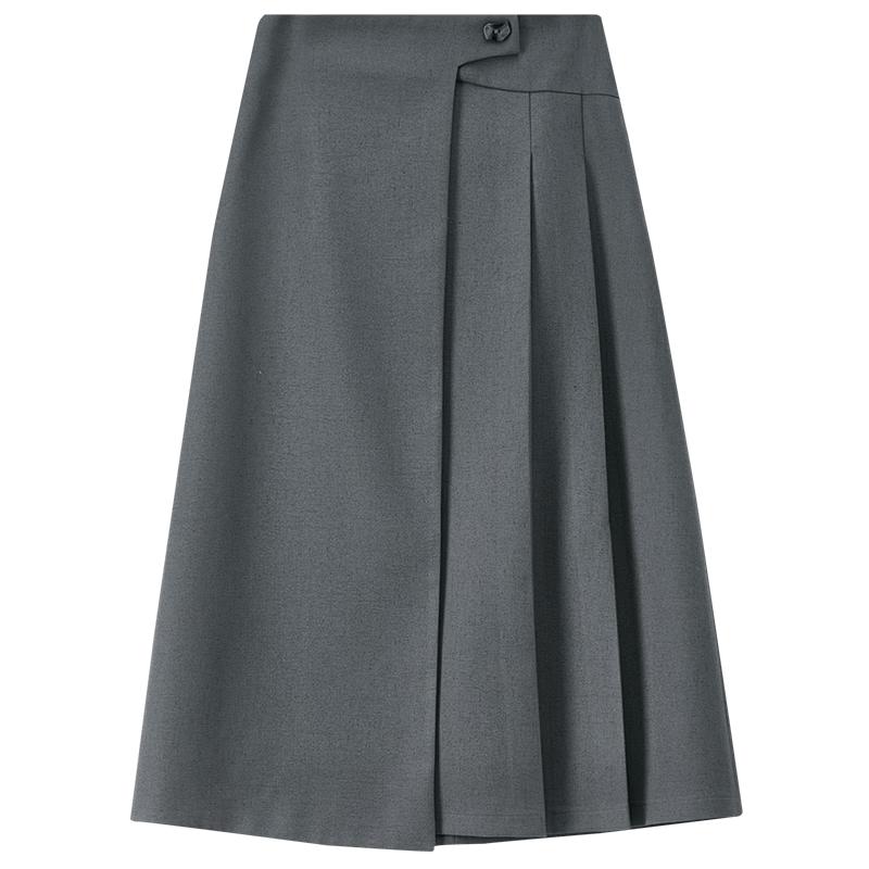 Shangdu Bila Women's Winter Linen Blend High-Waist A-Line Skirt
