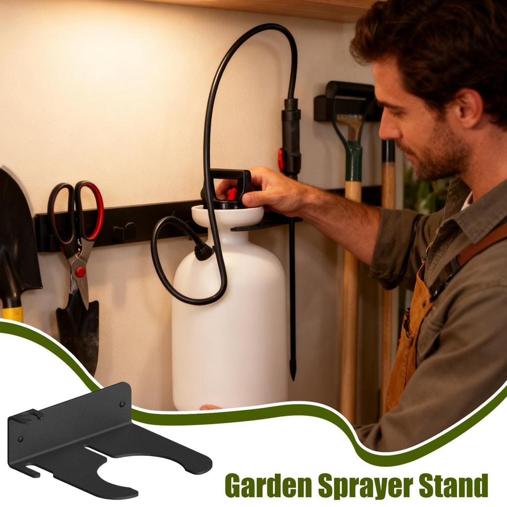Garden Pump Sprayer Holder Save Space Pump Sprayer Storage Holder Wall-Mounted Garden Tool Organizer for Yards Porches Gardens