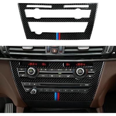 Decoração de painel de CD de carro, capa de painel, adesivos de fibra de carbono, decalques adequados para BMW X5 F15 X5M F85 X6 F16 X6M F86 2014 2015 2016 2017 2018 2019