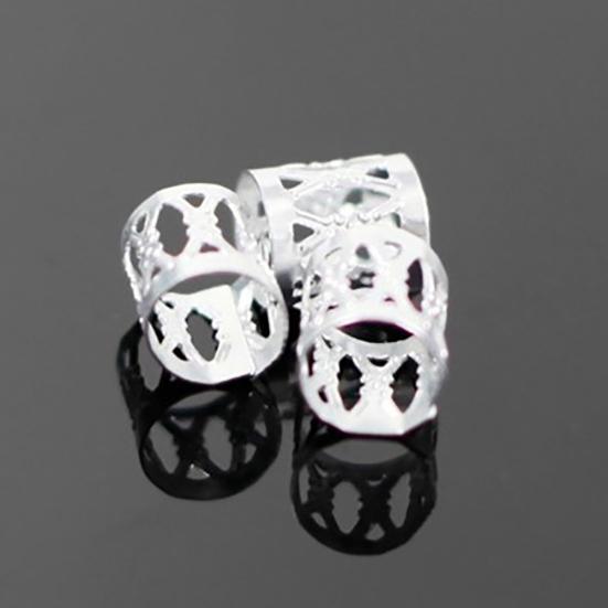 100Pcs Fashion Solid Color Aluminum Women Braiding Hair Rings Clip Decoration