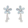Earrings Forest Style Daisy Gray Blue Sweet Tassel Earrings Women Korean Style Earrings