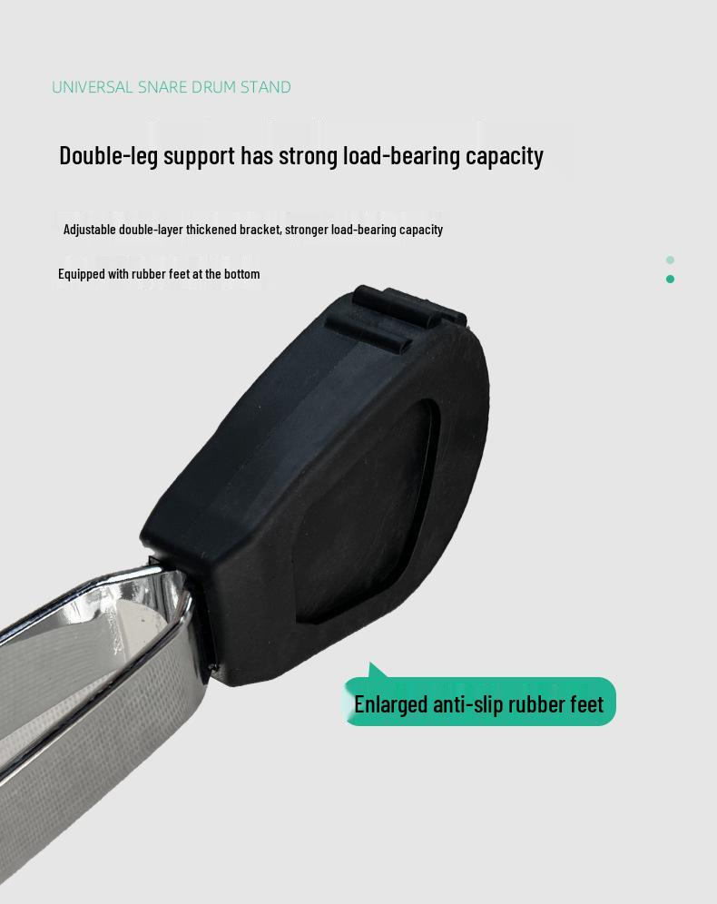 Adjustable Professional Double-Leg Snare Drum Stand - Silent, 25-Tube Design for Jazz & Musical Instruments