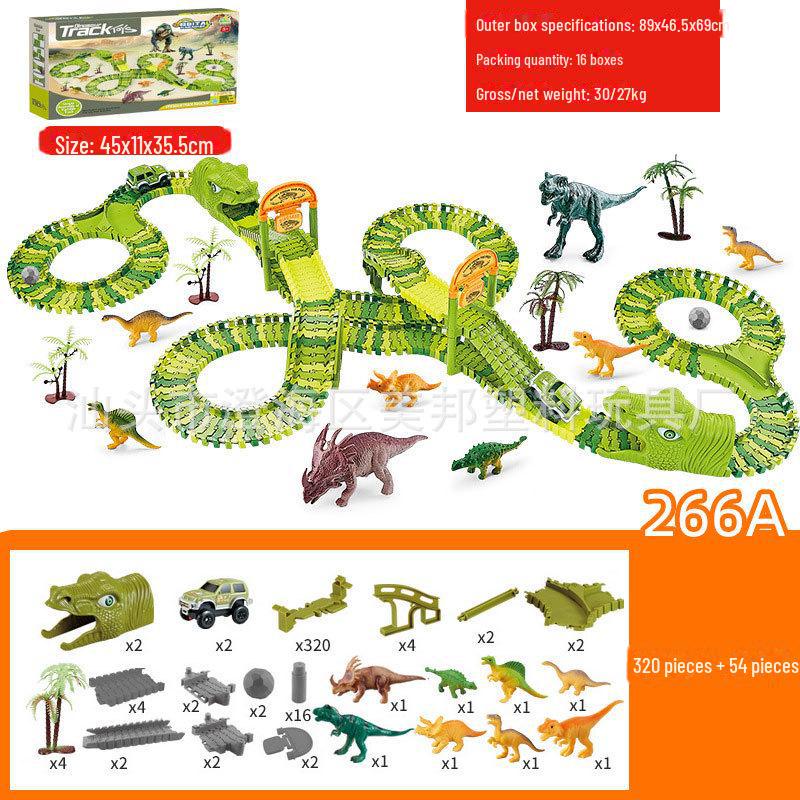 Elektrická dinosauří dráha s montážním ruským kolem pro děti