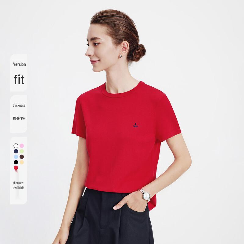 Navigare Women's Round Neck Short Sleeve Knit T-shirt