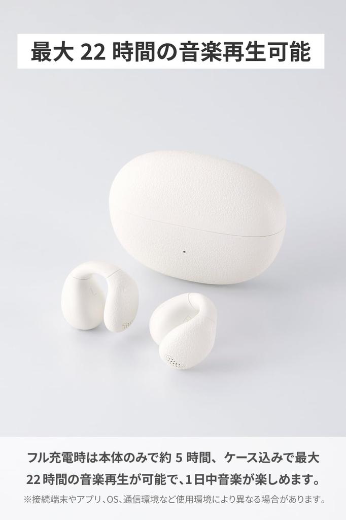 Elecom Wireless Earphones, Bluetooth 5.4, Ear Cuff Type, Lightweight, AAC Compatible, 5 Hours Continuous Playback, Touch Sensor, Voice Assistant Compa