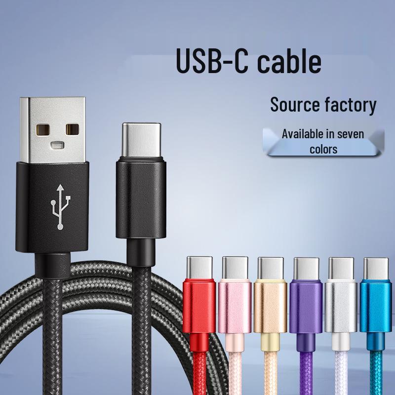 

Кабель USB-C 1-2 м, нейлоновая оплетка, быстрая зарядка для устройств Apple 2m Type-C for Huawei