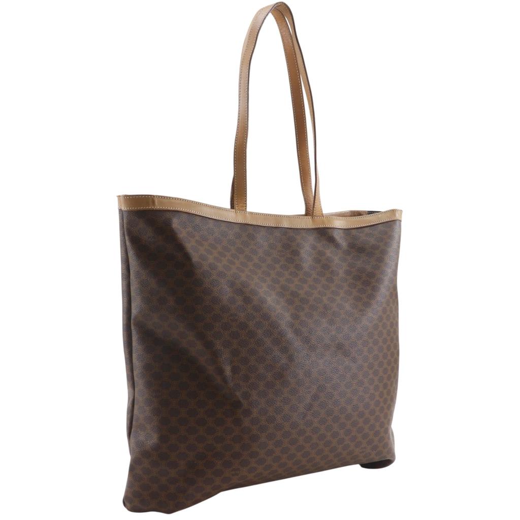 CELINE Old Celine Tote Bag Macadam Pattern Brown PVC unisex Used