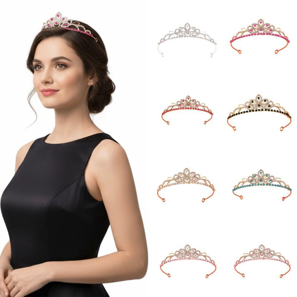 Vintage Queen Princess Crown Rhinestone Crystal Bridal Tiaras New Bridal Headband  Birthday Gift