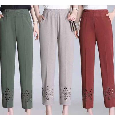 Summer Womens Cropped Pants for Women Hollow Out Pantalon Femme High Waist Black Short Trousers Casual Baggy Pants