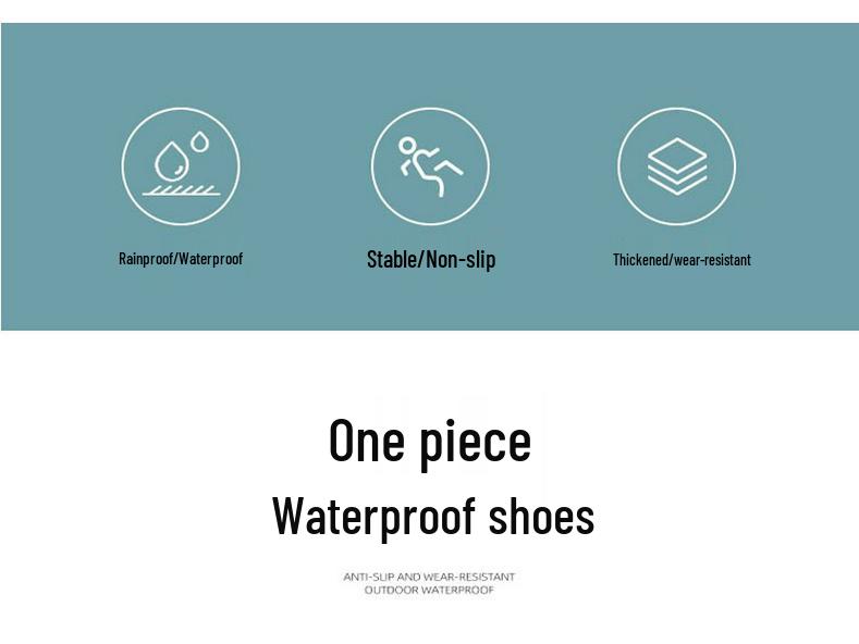 Rainproof Non-Slip Mid-Calf Overshoes with Wear-Resistant Tire Sole and Seamless Edging for Students